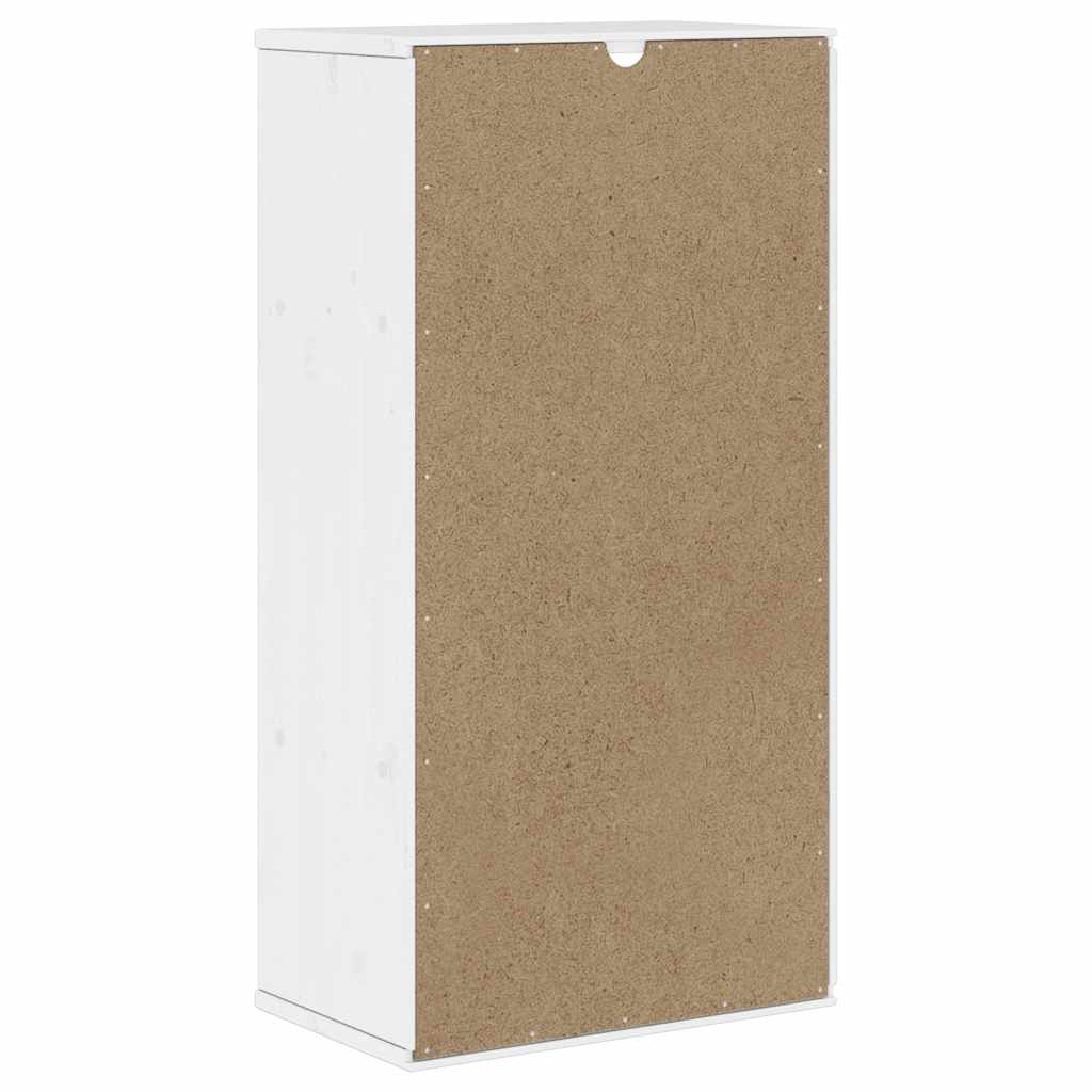 Armoire latérale tiroirs ODDA blanc 40x24x79 cm bois massif pin - XIOS