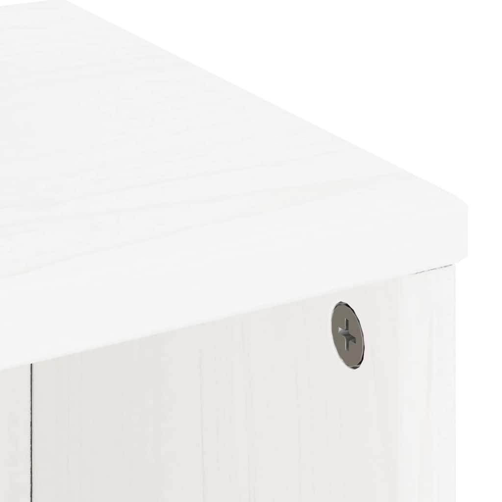 Armoire latérale tiroirs ODDA blanc 40x24x79 cm bois massif pin - XIOS