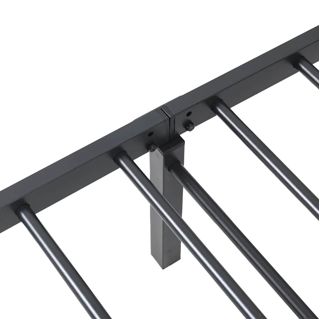 Cadre de lit sans matelas pliable noir 80x200 cm acier - XIOS