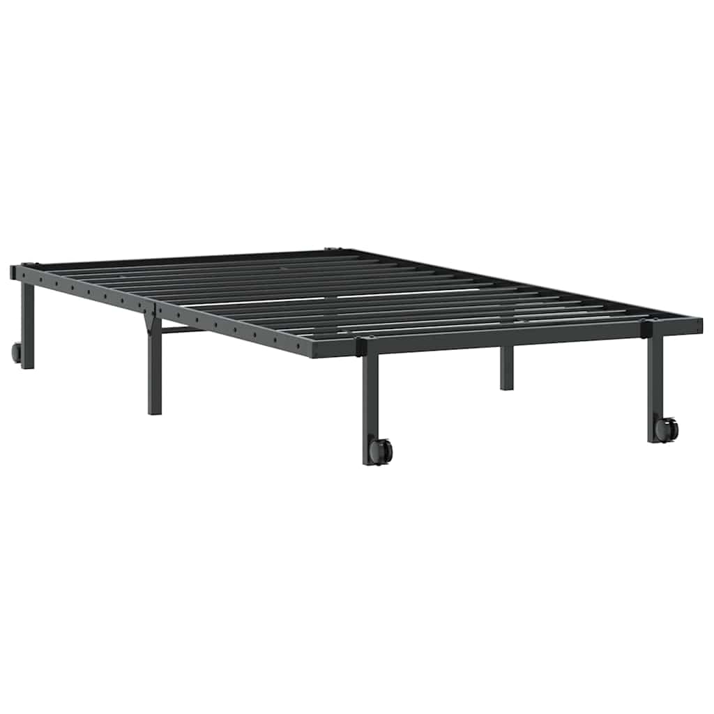 Cadre de lit sans matelas pliable noir 100x190 cm acier - XIOS