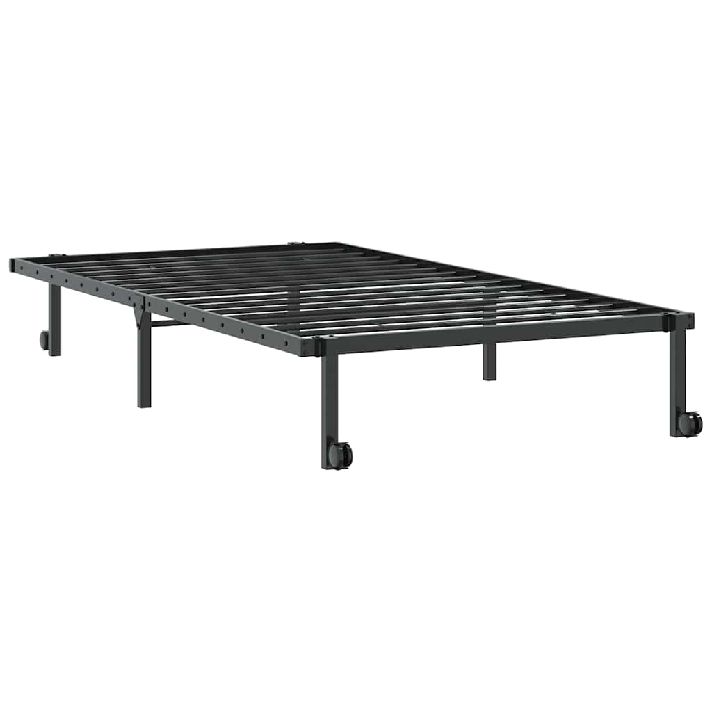 Cadre de lit sans matelas pliable noir 100x190 cm acier - XIOS