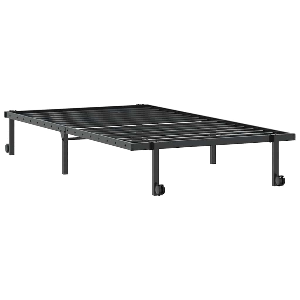 Cadre de lit sans matelas pliable noir 100x200 cm acier - XIOS