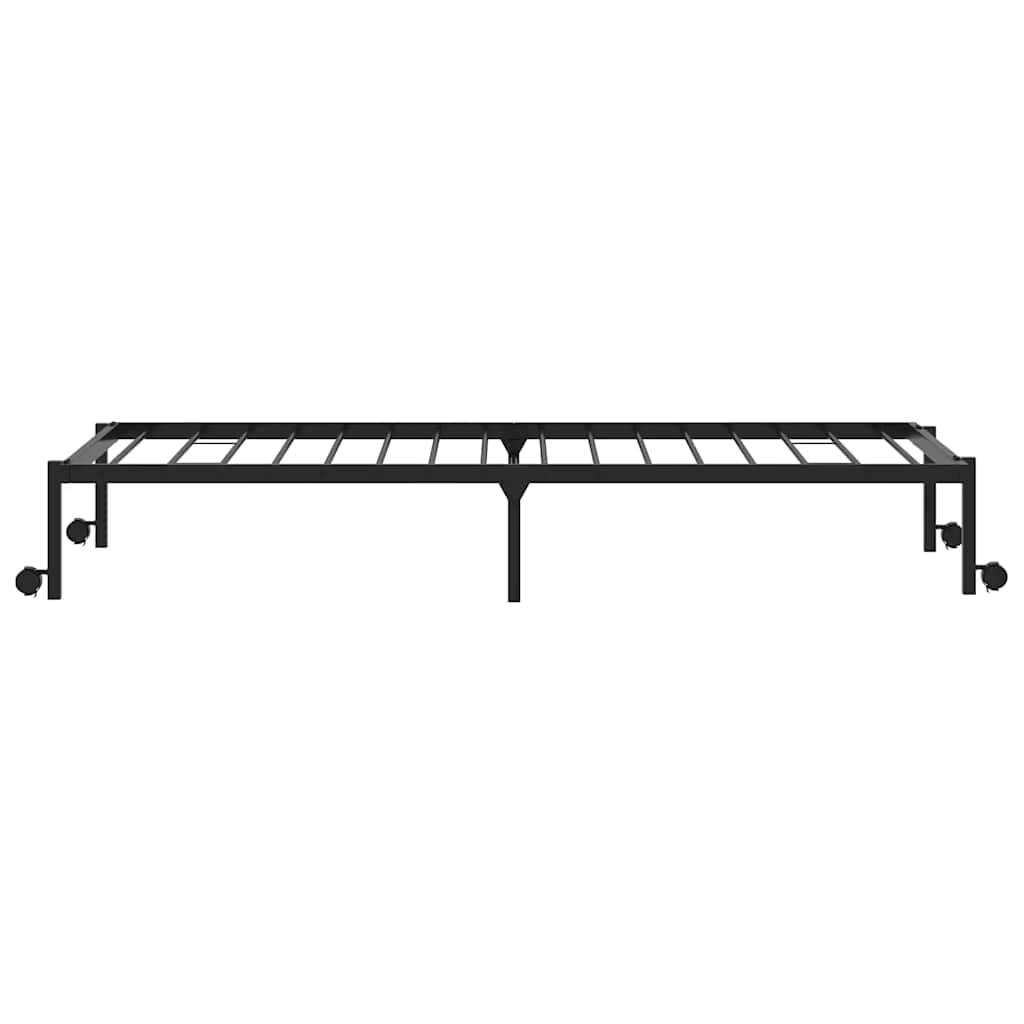 Cadre de lit sans matelas pliable noir 100x200 cm acier - XIOS
