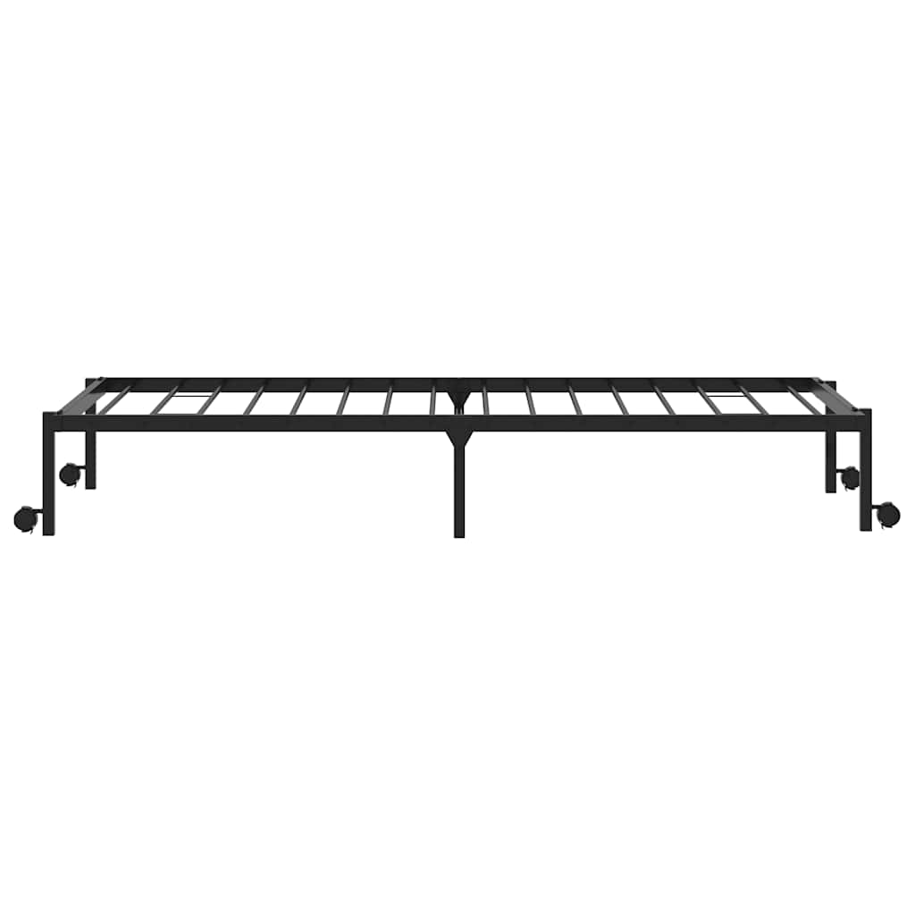 Cadre de lit sans matelas pliable noir 107x203 cm acier - XIOS
