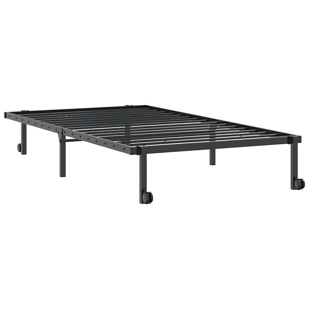 Cadre de lit sans matelas pliable noir 107x203 cm acier - XIOS