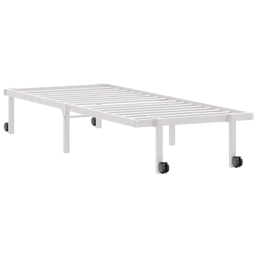 Cadre de lit sans matelas pliable blanc 75x190 cm acier - XIOS