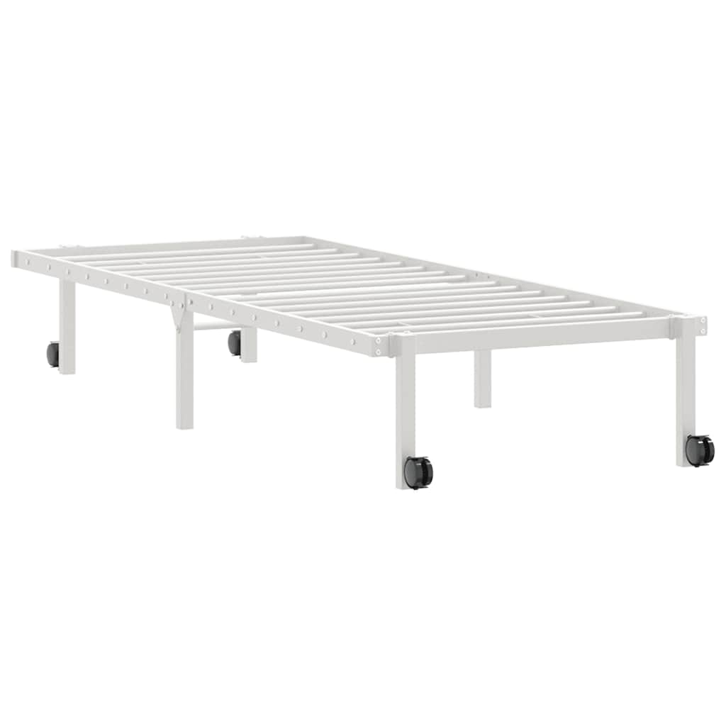Cadre de lit sans matelas pliable blanc 75x190 cm acier - XIOS