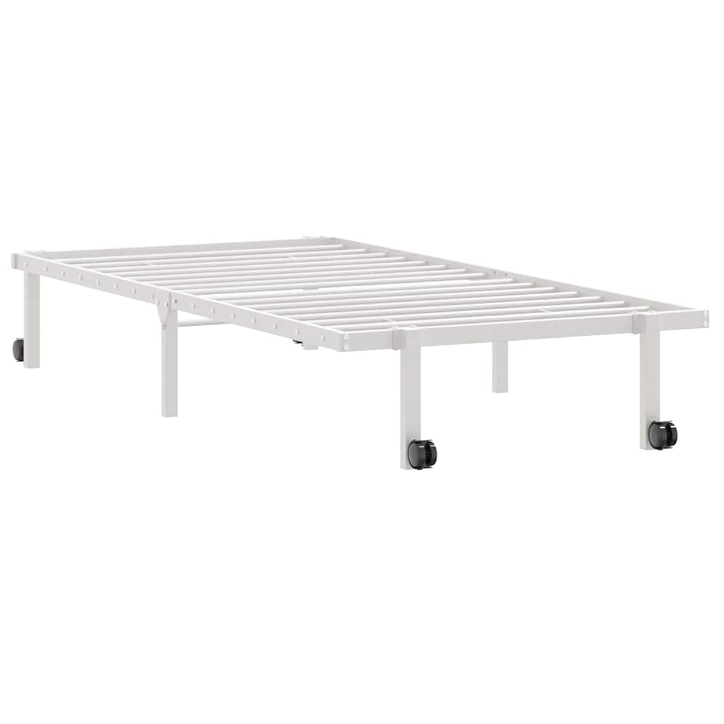 Cadre de lit sans matelas pliable blanc 90x190 cm acier - XIOS