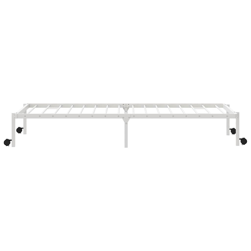 Cadre de lit sans matelas pliable blanc 90x200 cm acier - XIOS
