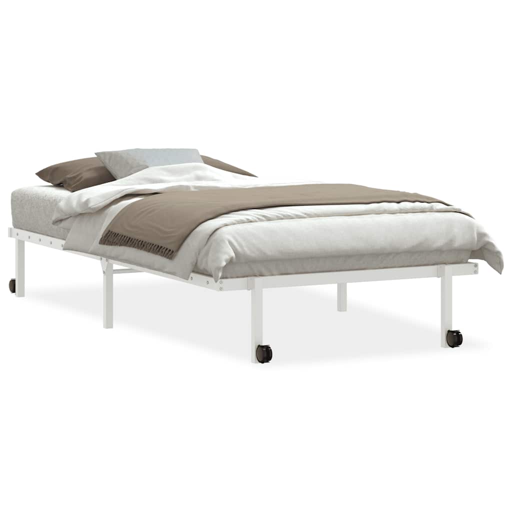 Cadre de lit sans matelas pliable blanc 100x200 cm acier - XIOS