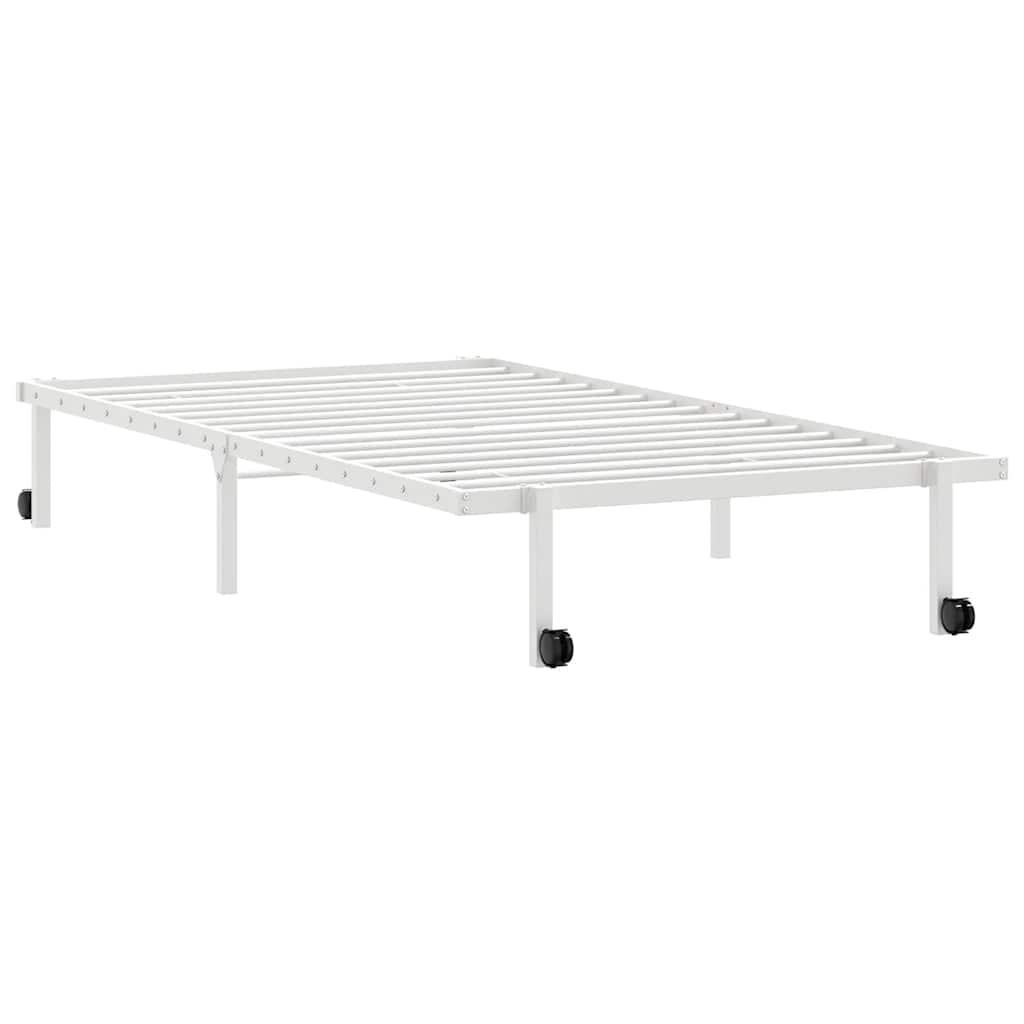 Cadre de lit sans matelas pliable blanc 100x200 cm acier - XIOS