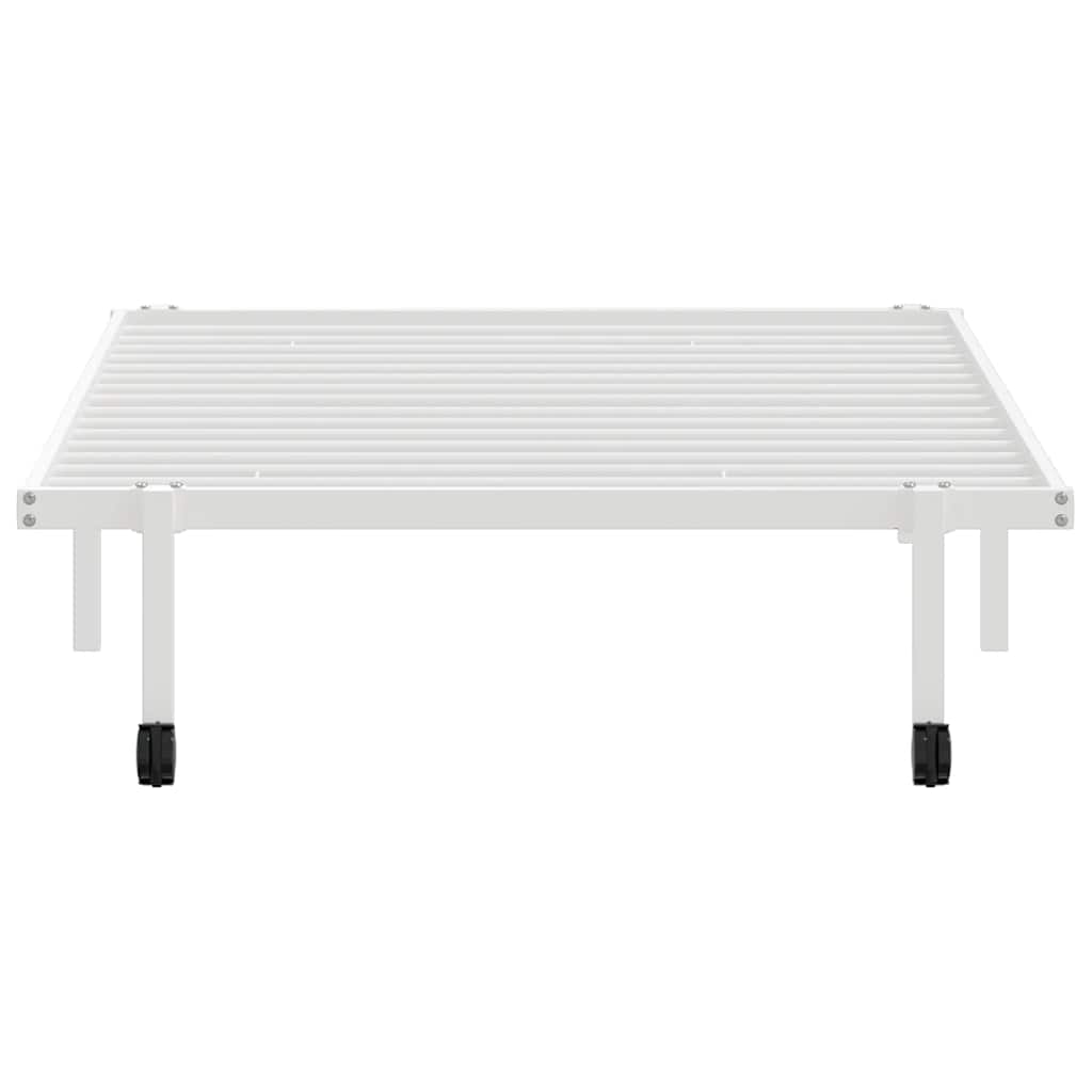 Cadre de lit sans matelas pliable blanc 107x203 cm acier - XIOS