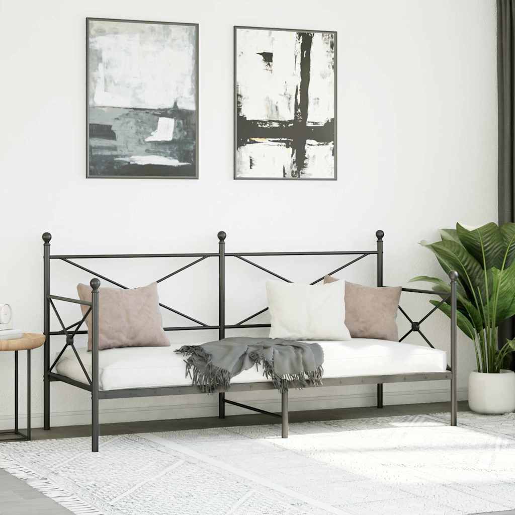 Lit de jour sans matelas noir 75x190 cm acier - XIOS