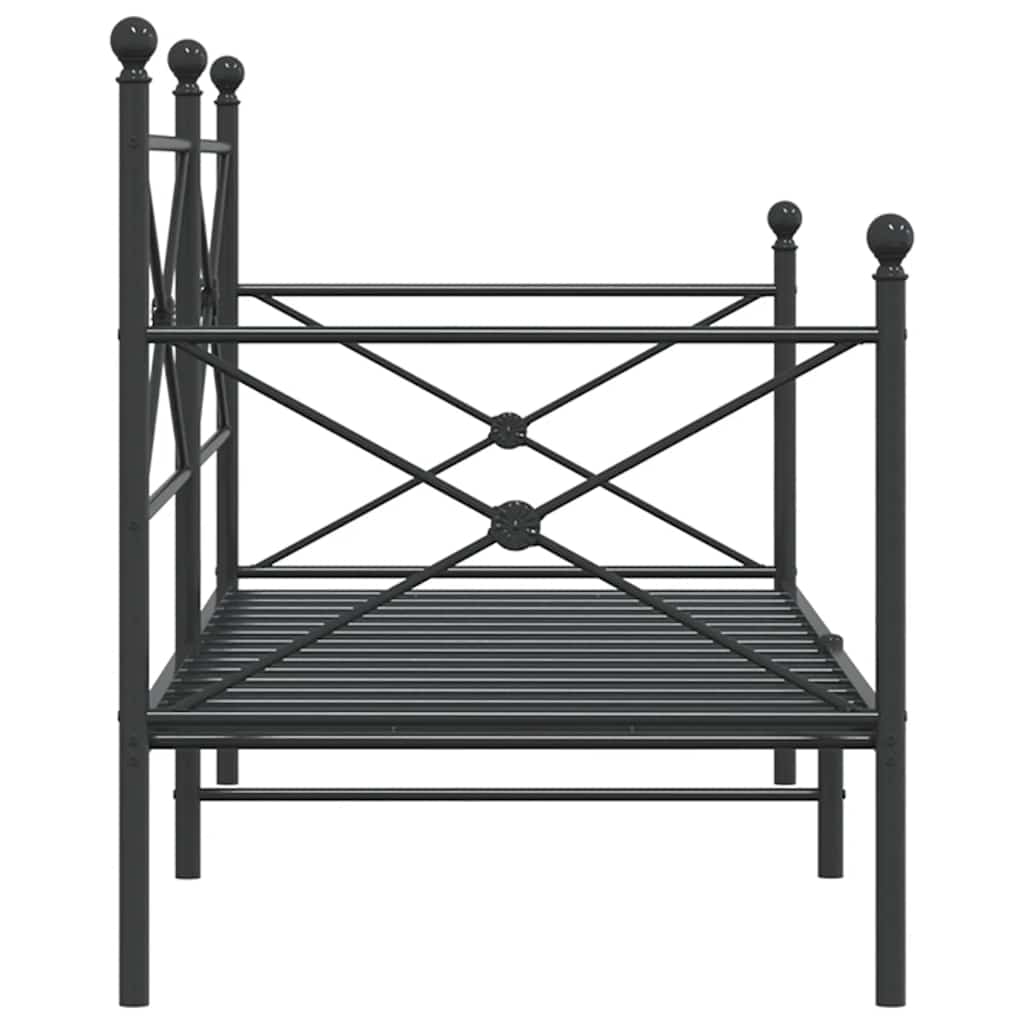 Lit de jour sans matelas noir 75x190 cm acier - XIOS