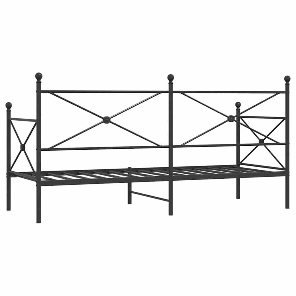 Lit de jour sans matelas noir 75x190 cm acier - XIOS