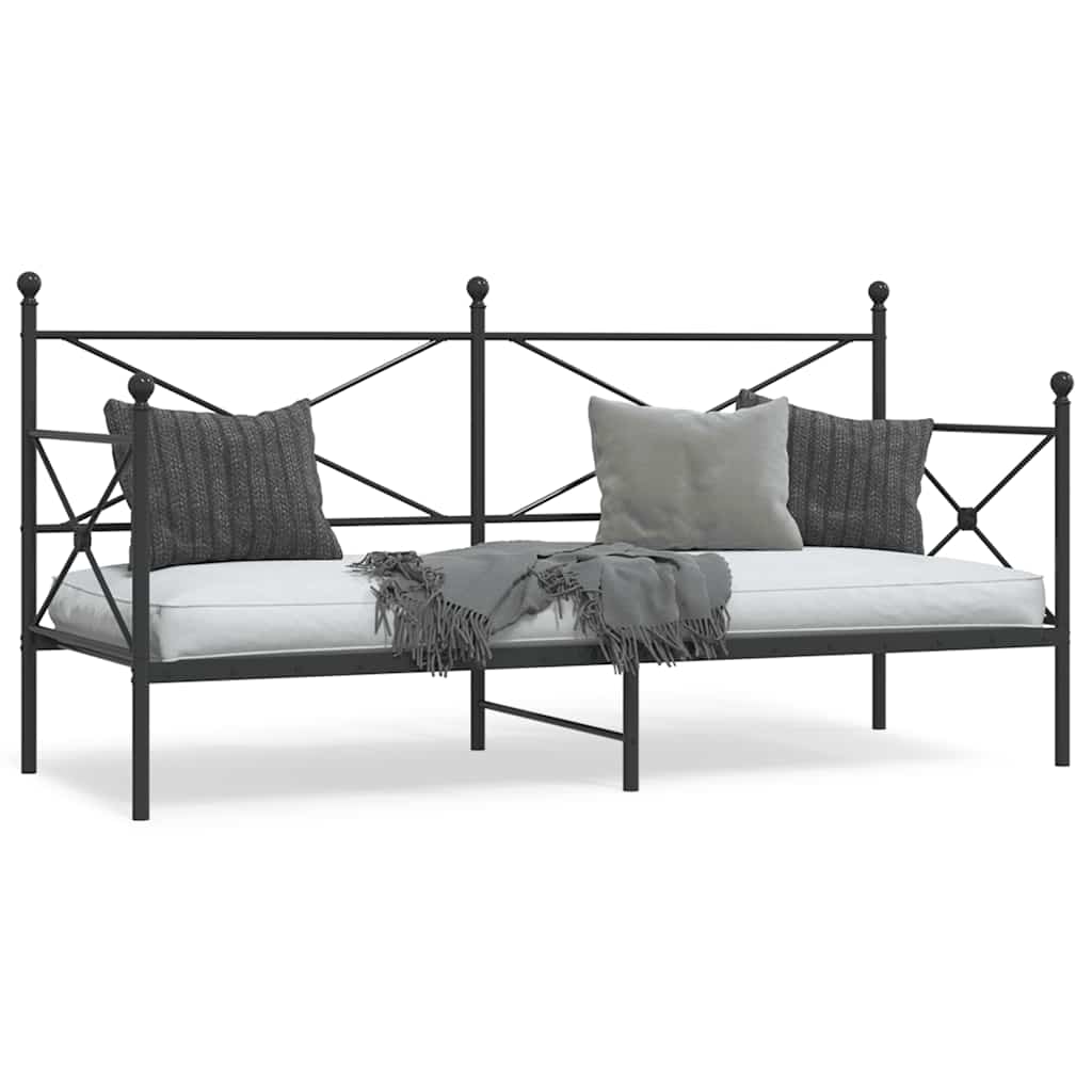 Lit de jour sans matelas noir 75x190 cm acier - XIOS