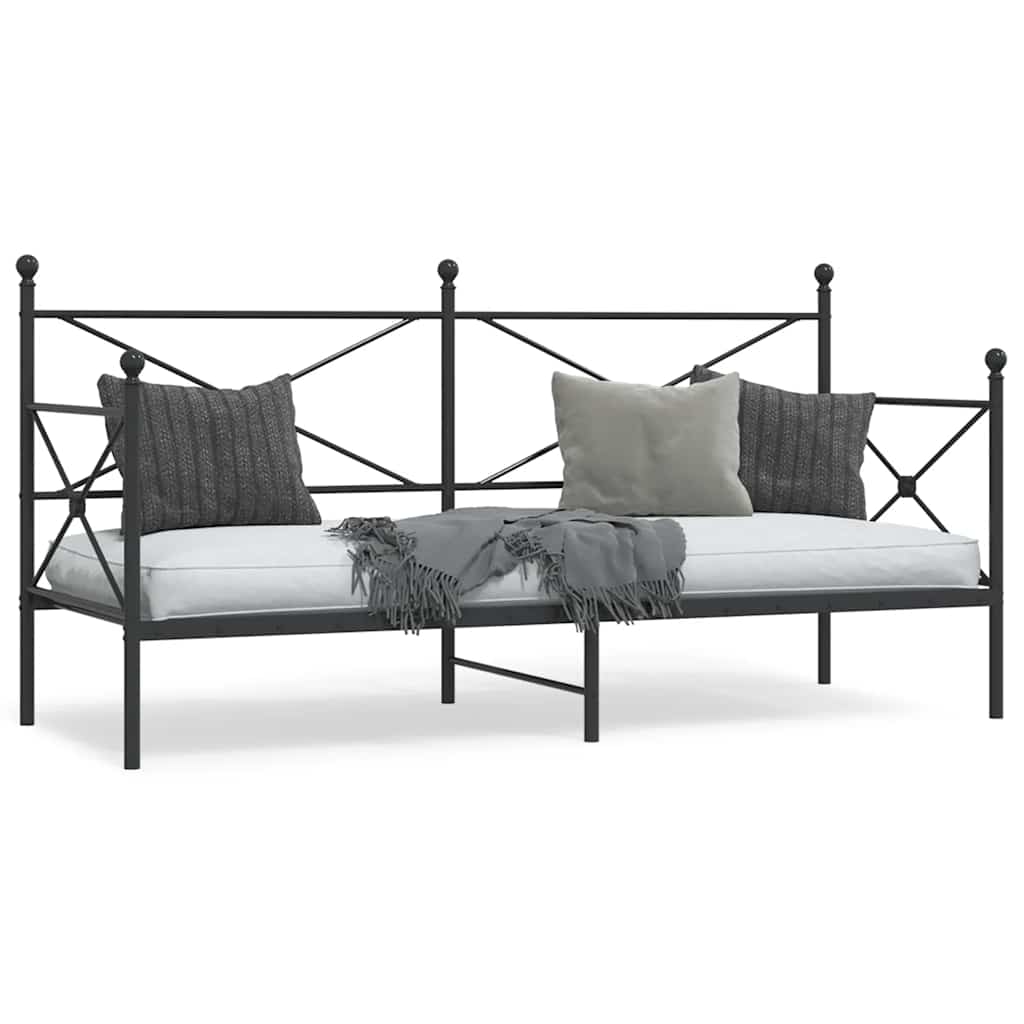 Lit de repos sans matelas noir 80x200 cm acier - XIOS