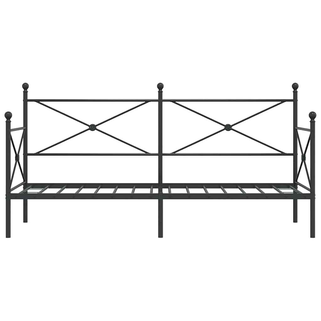 Lit de repos sans matelas noir 90x200 cm acier - XIOS