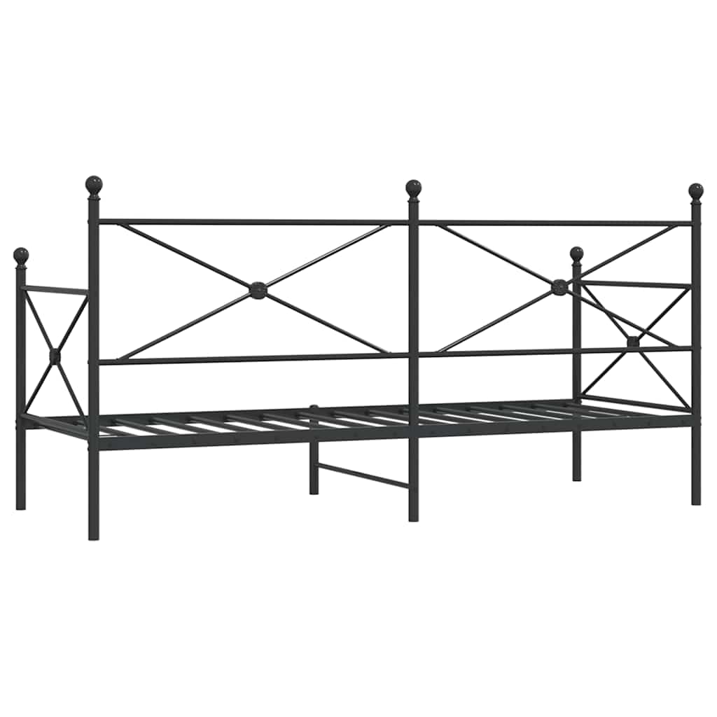 Lit de repos sans matelas noir 90x200 cm acier - XIOS