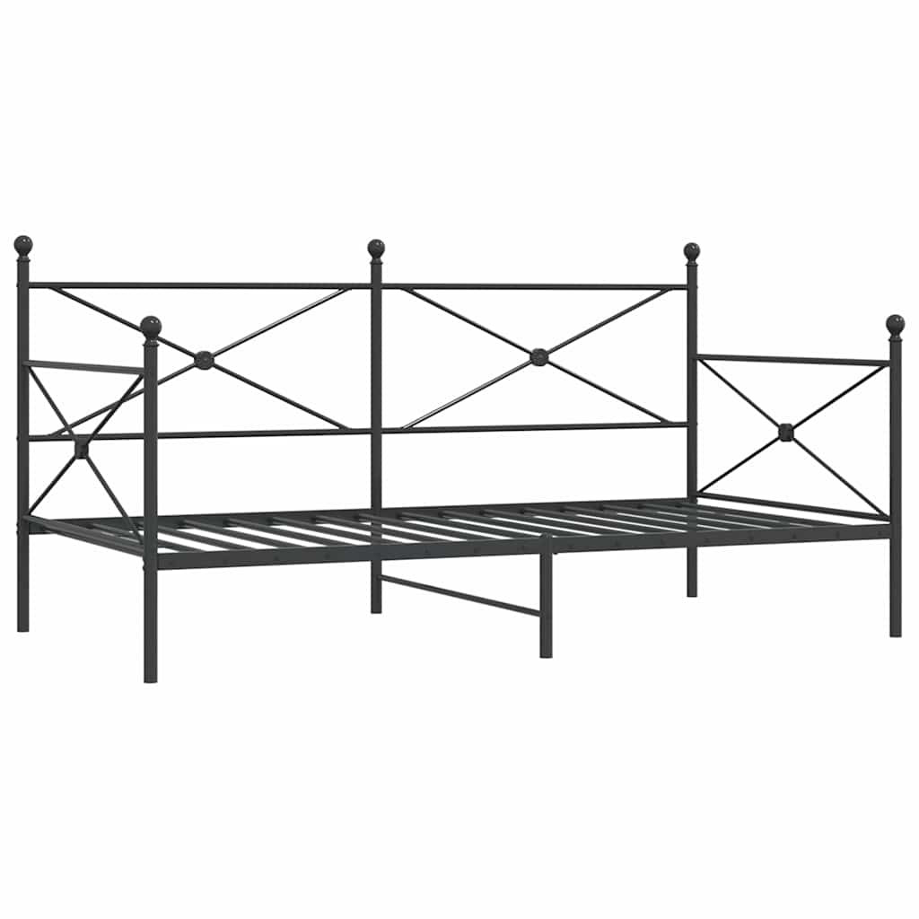 Lit de jour sans matelas noir 100x190 cm acier - XIOS