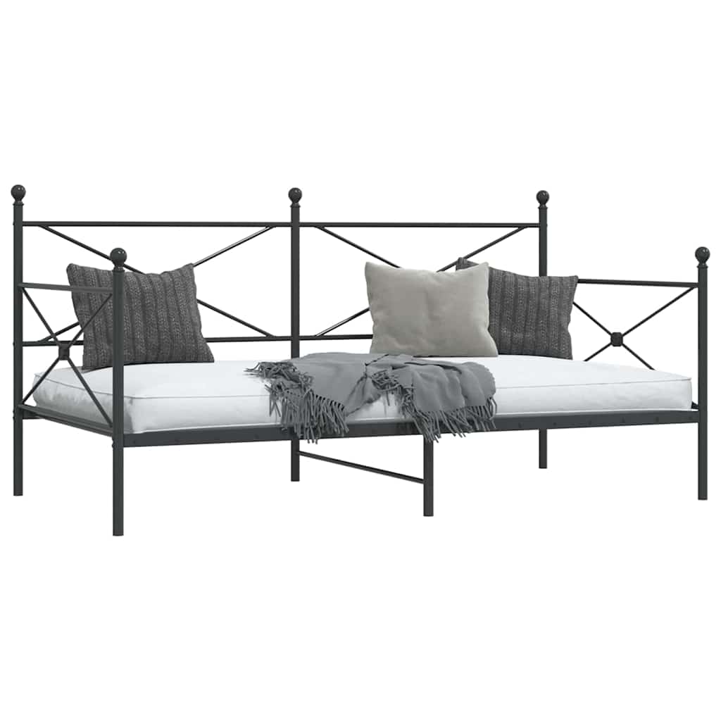 Lit de repos sans matelas noir 100x200 cm acier - XIOS