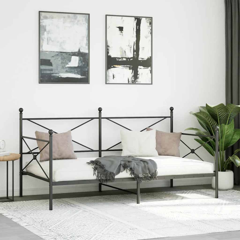 Lit de repos sans matelas noir 107x203 cm acier - XIOS