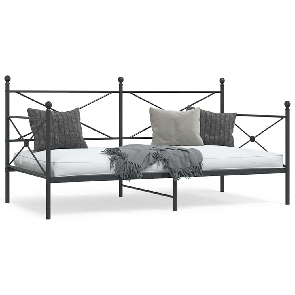 Lit de repos sans matelas noir 107x203 cm acier - XIOS