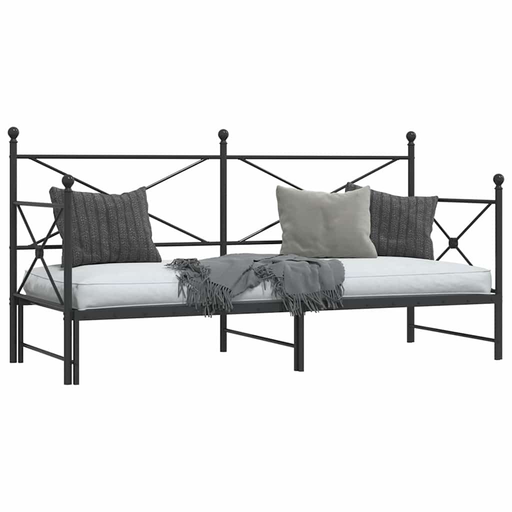 Lit de jour avec gigogne sans matelas noir 75x190 cm - XIOS
