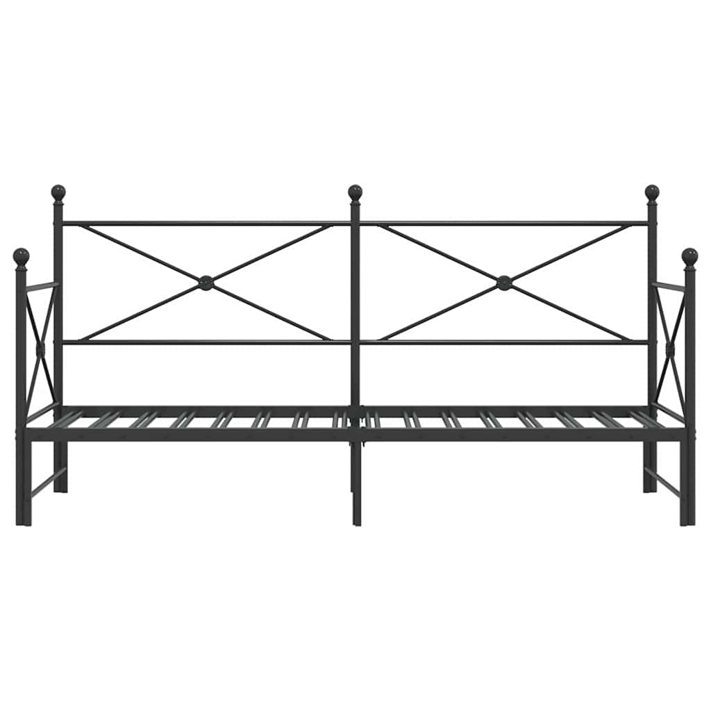 Lit de jour avec gigogne sans matelas noir 75x190 cm - XIOS