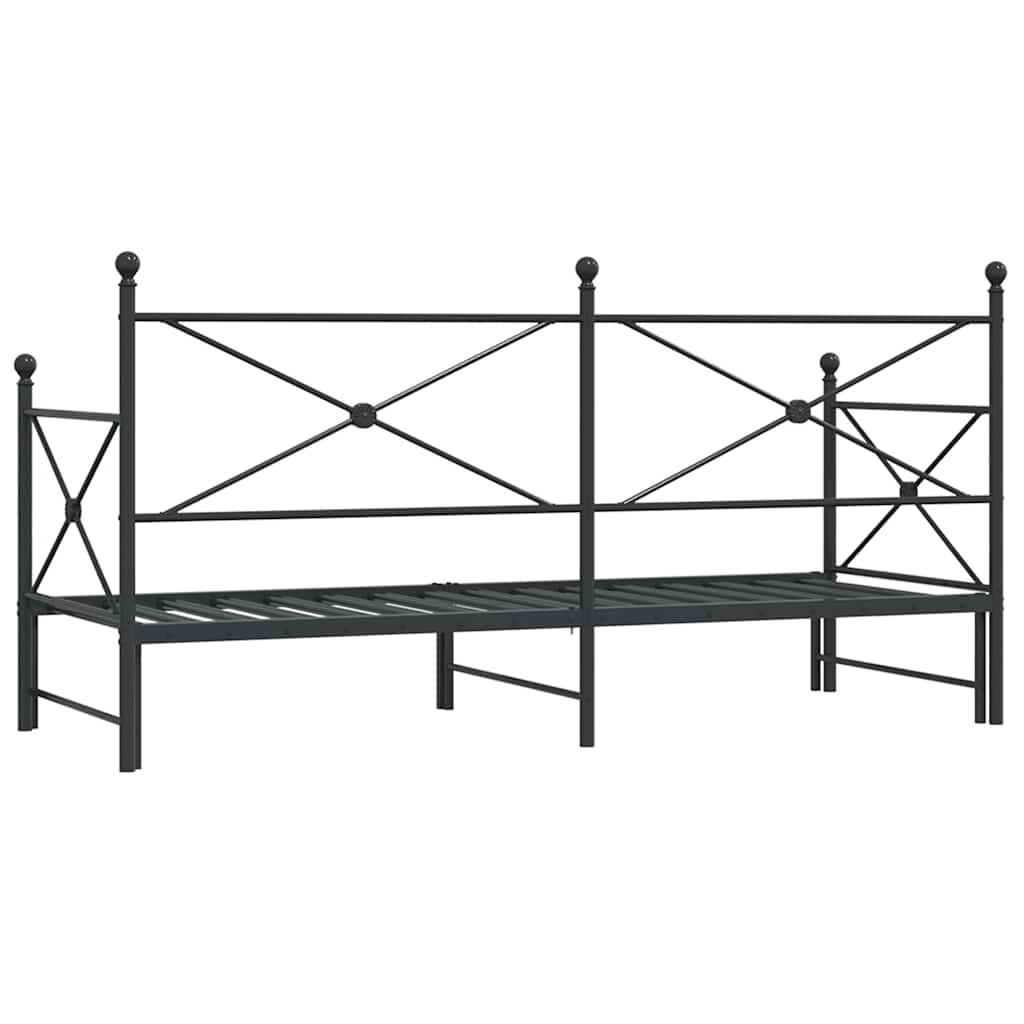 Lit de jour avec gigogne sans matelas noir 75x190 cm - XIOS