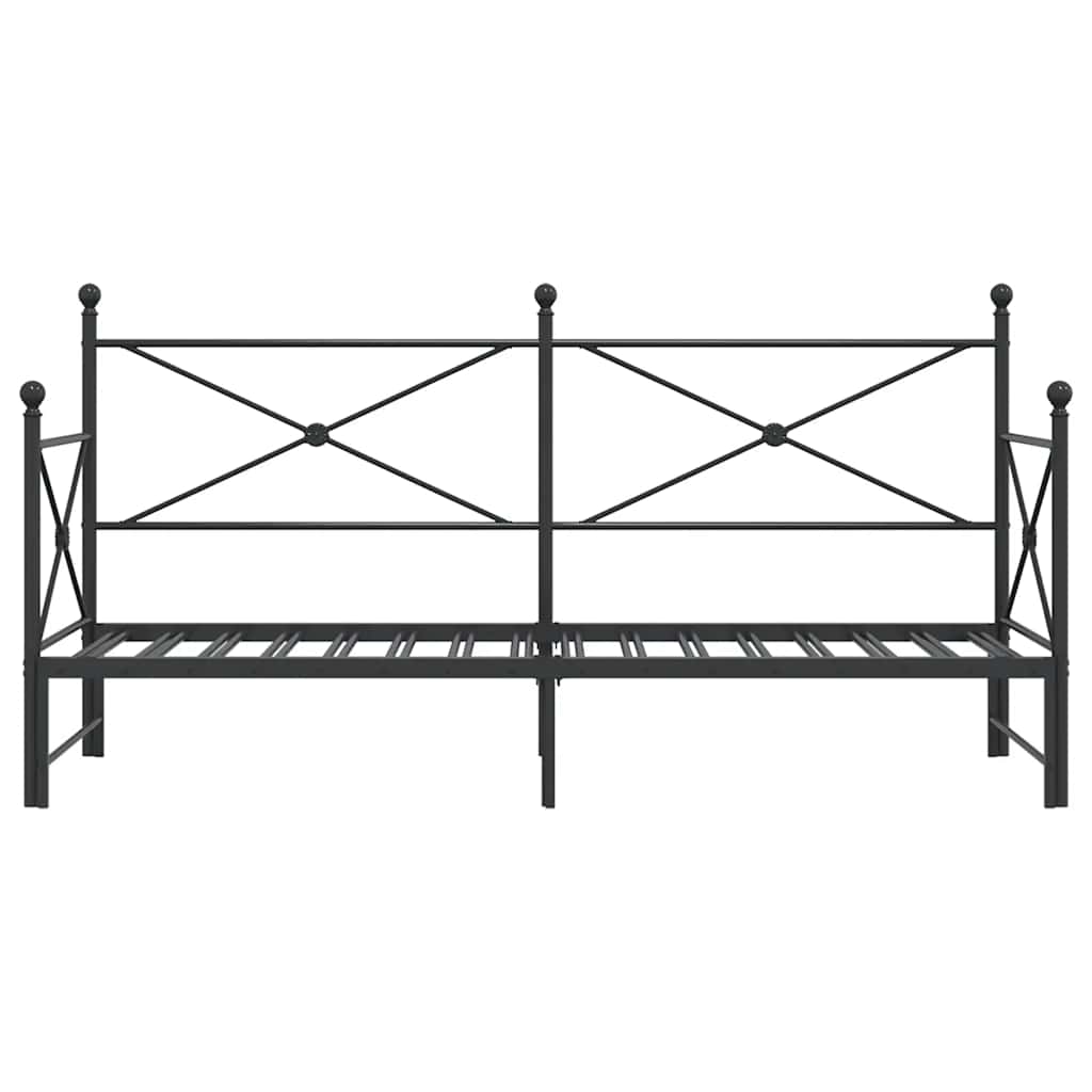 Lit de jour avec gigogne sans matelas noir 90x200 cm acier - XIOS