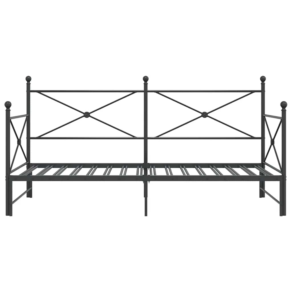 Lit de jour avec gigogne sans matelas noir 100x200 cm acier - XIOS