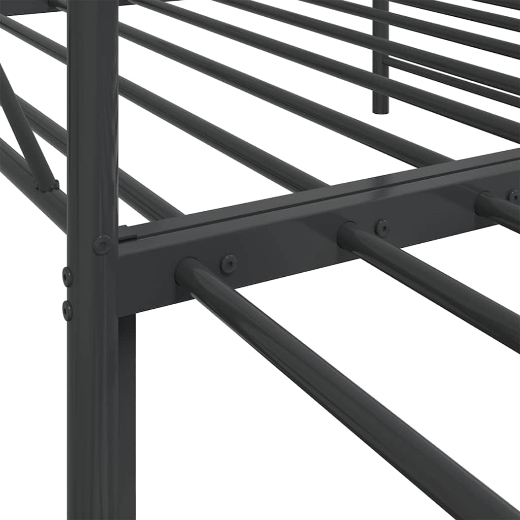 Lit de jour avec gigogne sans matelas noir 100x200 cm acier - XIOS