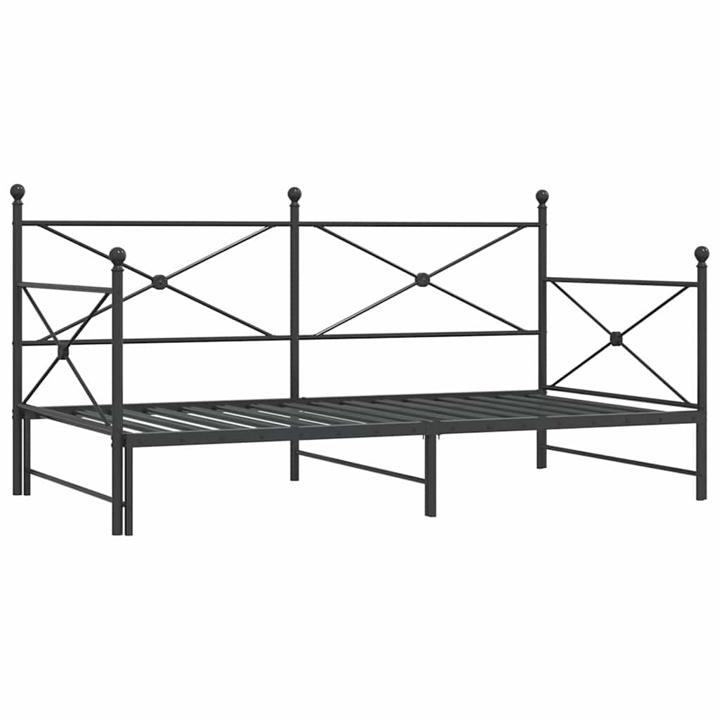 Lit de jour avec gigogne sans matelas noir 107x203 cm acier - XIOS