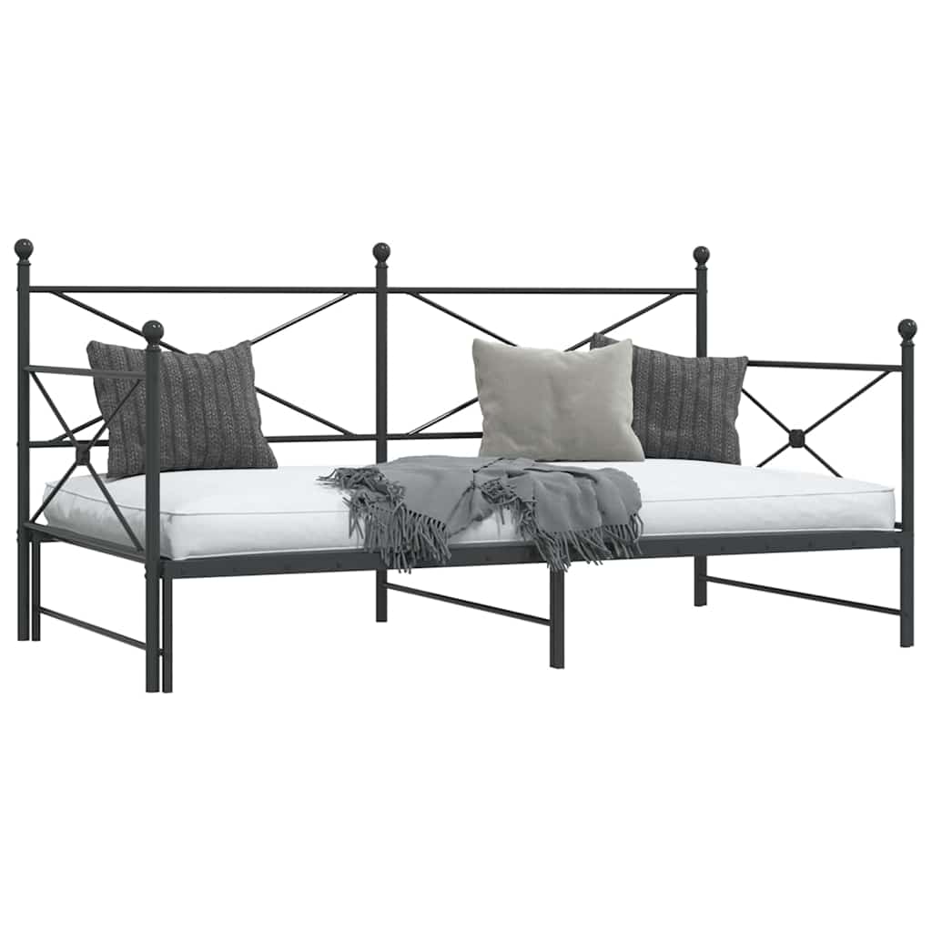 Lit de jour avec gigogne sans matelas noir 107x203 cm acier - XIOS
