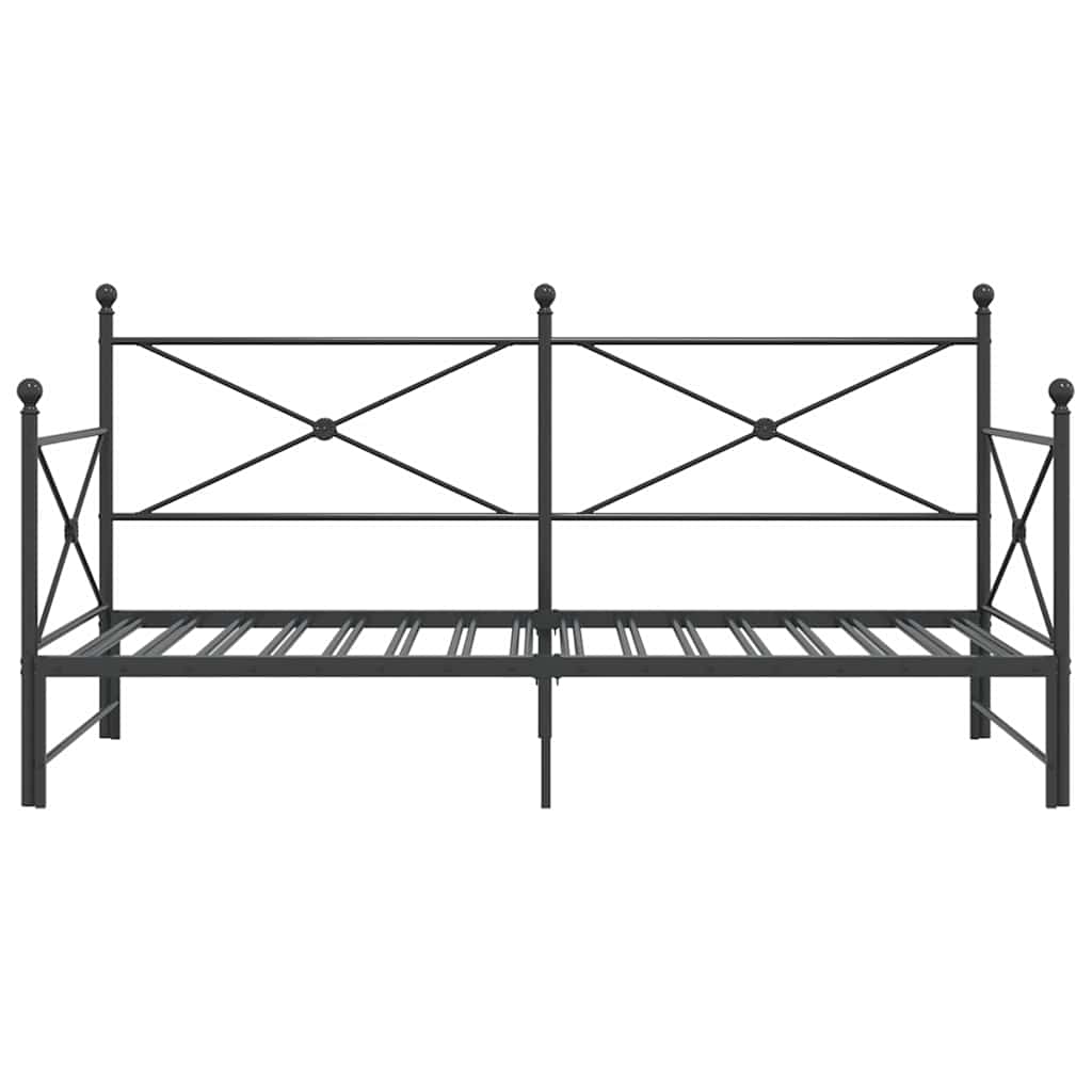 Lit de jour avec gigogne sans matelas noir 107x203 cm acier - XIOS