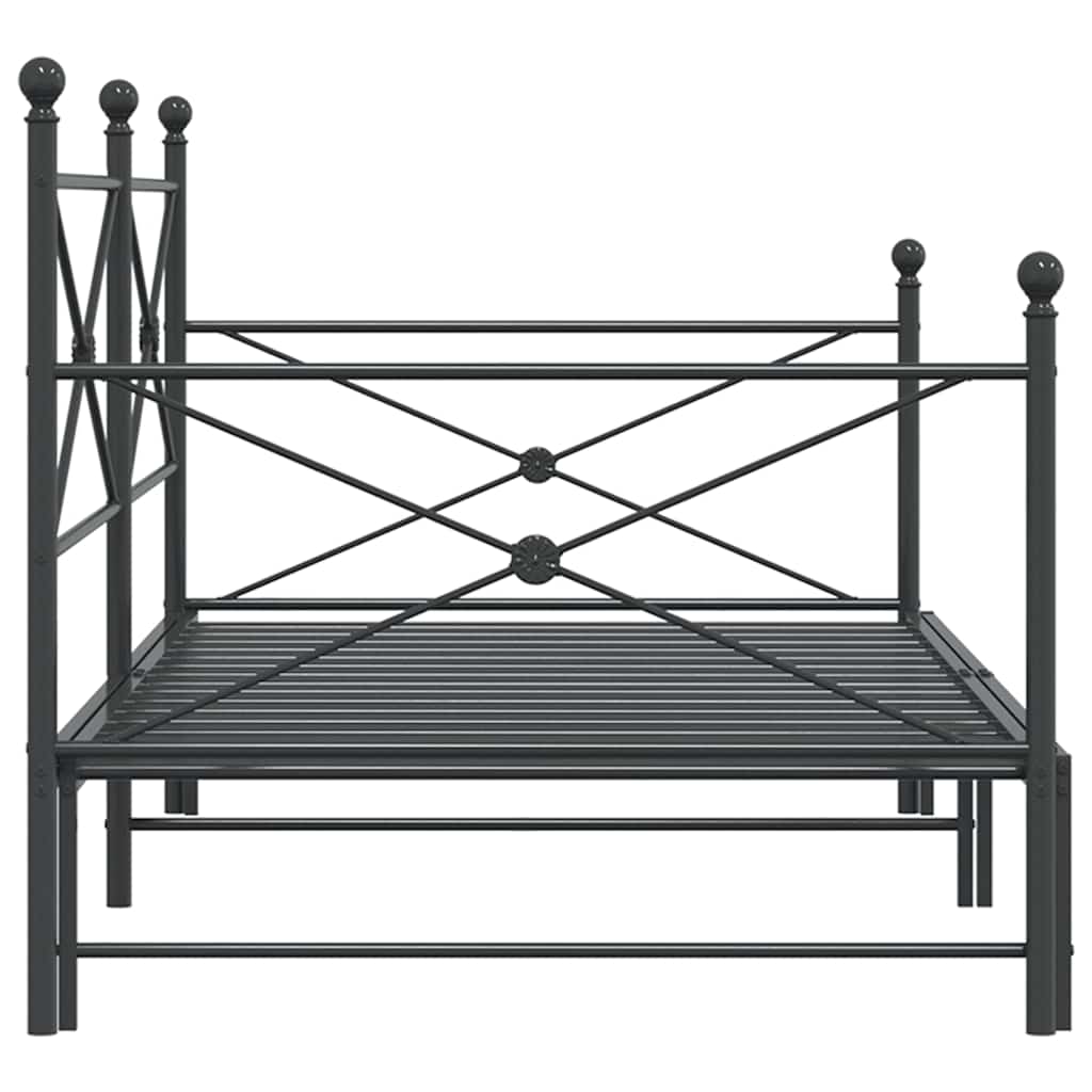 Lit de jour avec gigogne sans matelas noir 107x203 cm acier - XIOS
