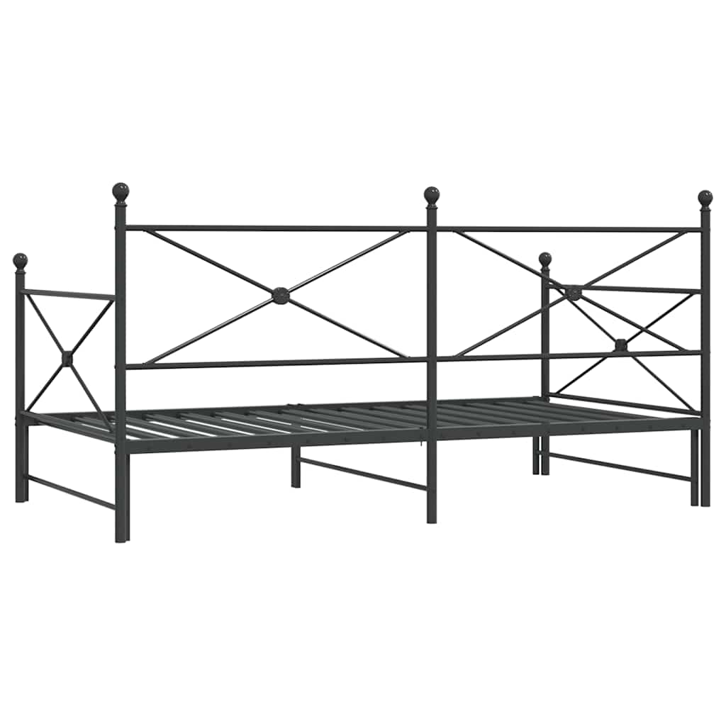 Lit de jour avec gigogne sans matelas noir 107x203 cm acier - XIOS