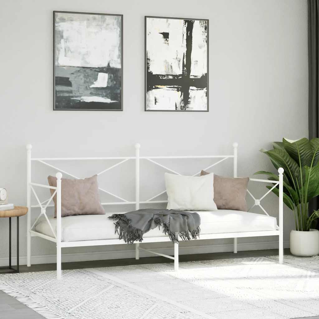Lit de repos sans matelas blanc 90x200 cm acier - XIOS