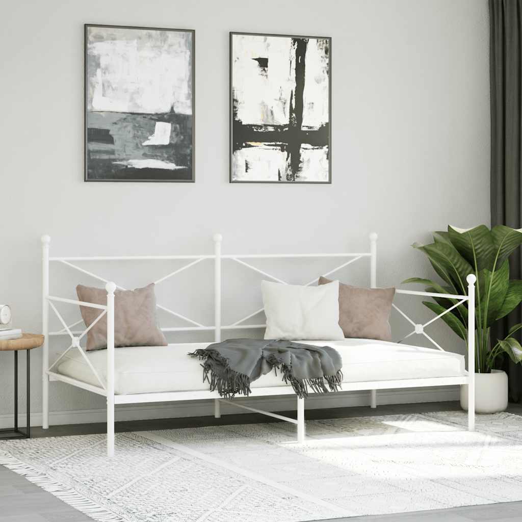 Lit de repos sans matelas blanc 100x200 cm acier - XIOS
