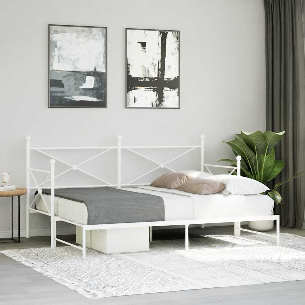 Lit de jour avec gigogne sans matelas blanc 75x190 cm - XIOS