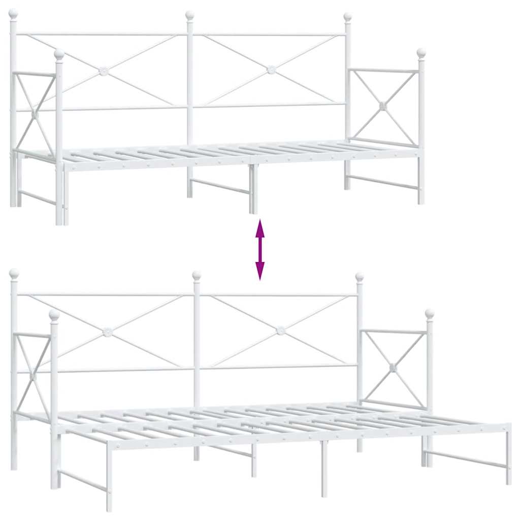 Lit de jour avec gigogne sans matelas blanc 75x190 cm - XIOS