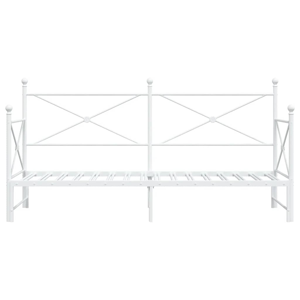 Lit de jour avec lit gigogne sans matelas blanc 80x200 cm acier - XIOS