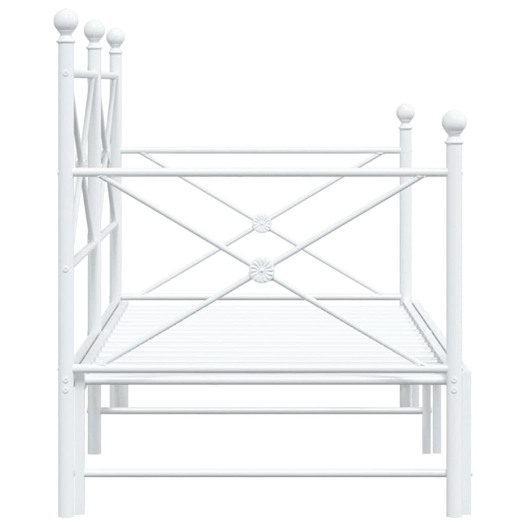 Lit de jour avec lit gigogne sans matelas blanc 90x190 cm acier - XIOS