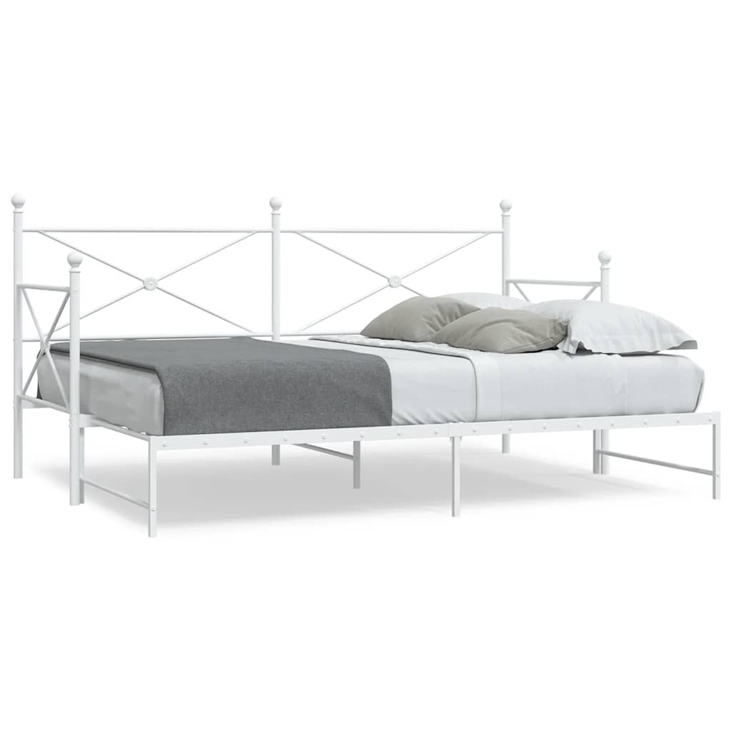 Lit de jour avec lit gigogne sans matelas blanc 90x190 cm acier - XIOS