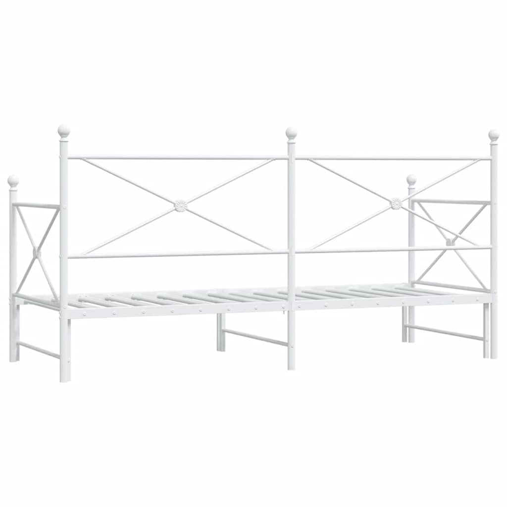 Lit de jour avec lit gigogne sans matelas blanc 90x200 cm acier - XIOS
