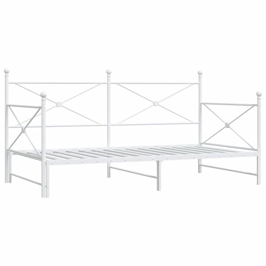 Lit de jour avec lit gigogne sans matelas blanc 100x190cm acier - XIOS