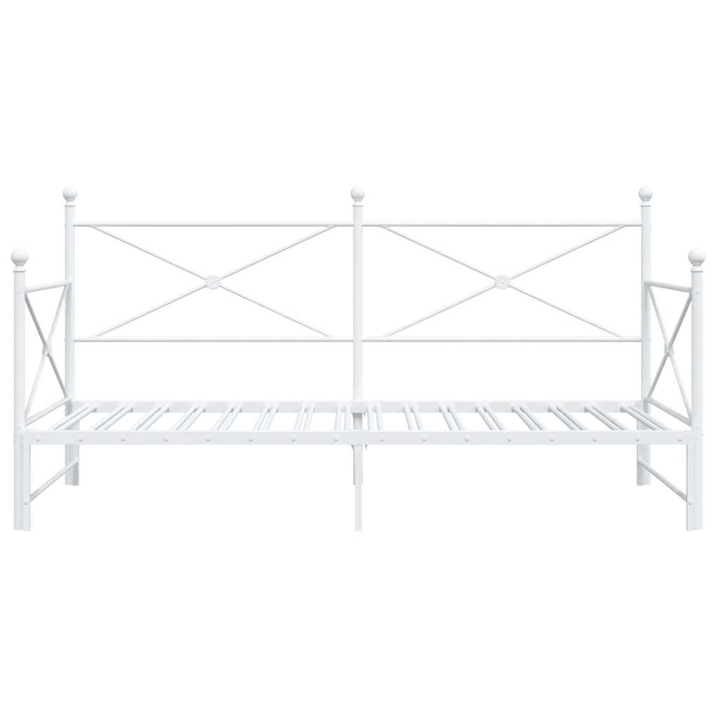 Lit de jour avec lit gigogne sans matelas blanc 100x190cm acier - XIOS