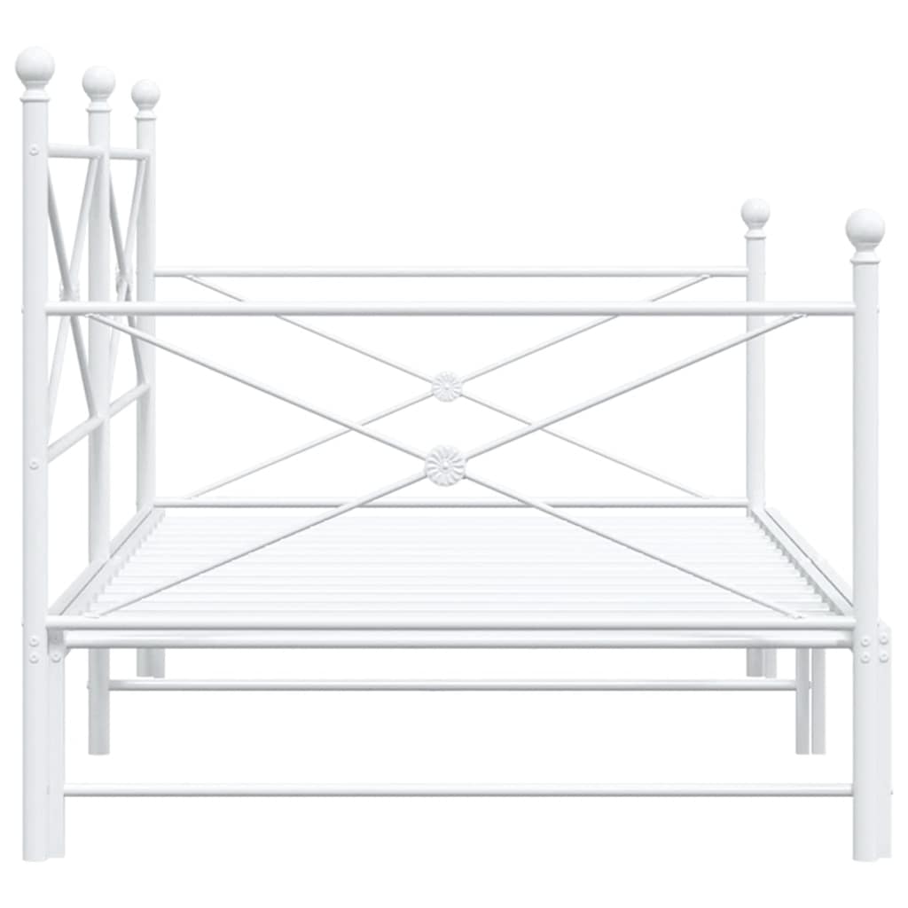 Lit de jour avec lit gigogne sans matelas blanc 100x190cm acier - XIOS