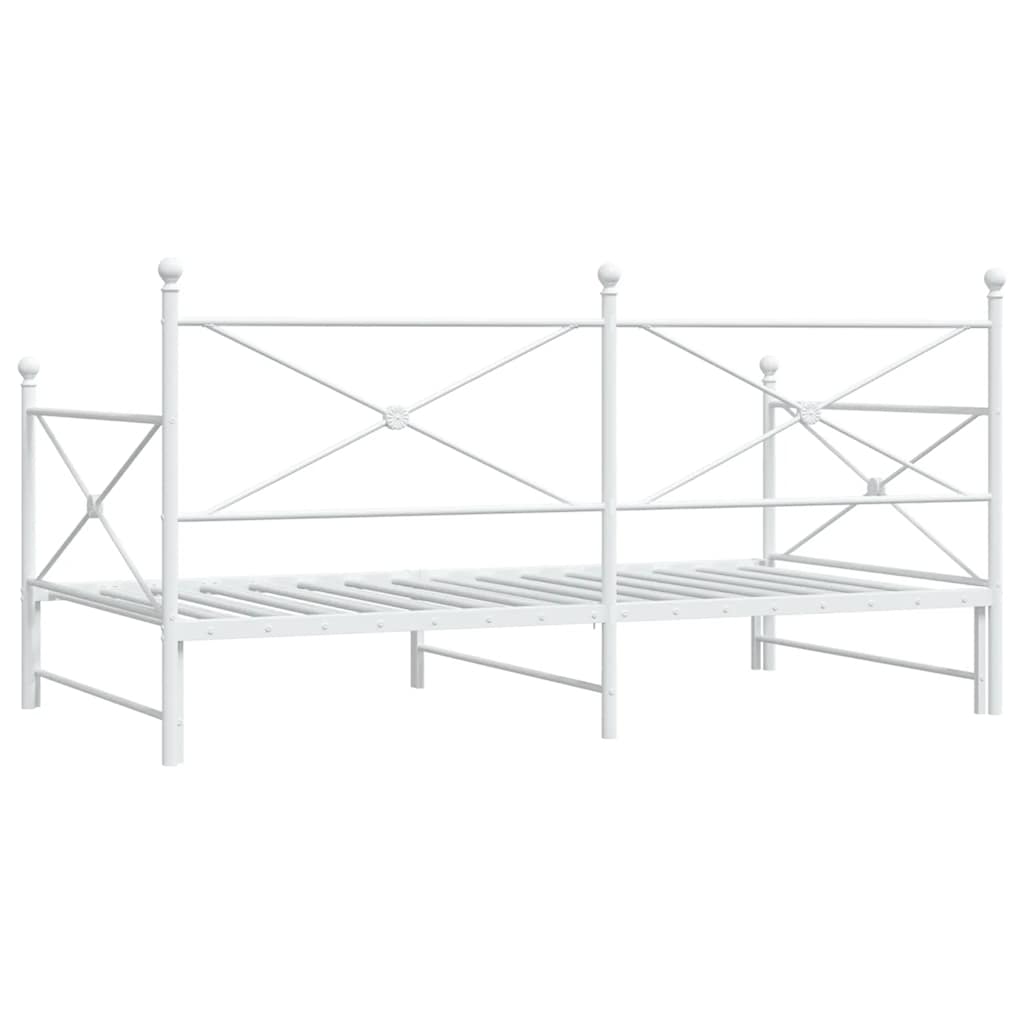 Lit de jour avec lit gigogne sans matelas blanc 100x190cm acier - XIOS